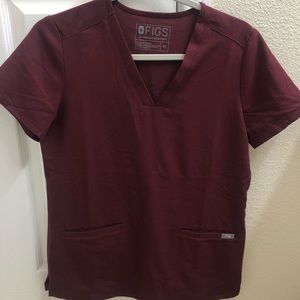 ❌SOLD❌FIGS burgundy top
